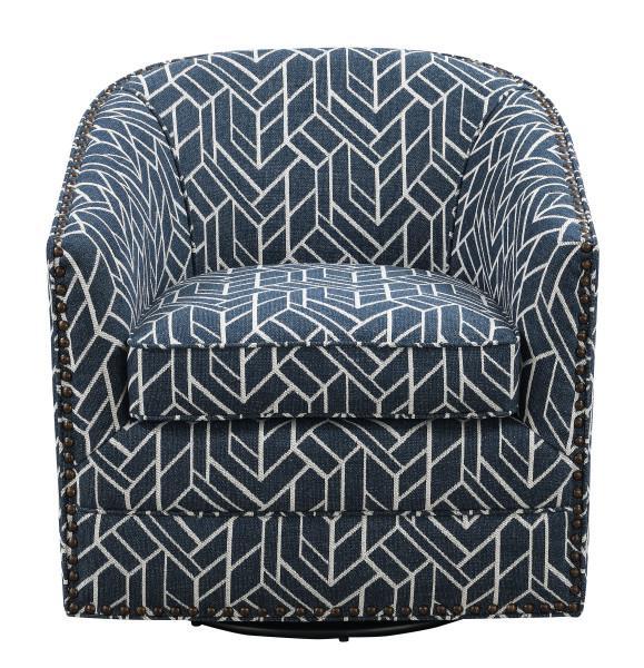 Emerald Home Furnishings Trilogy Swivel Chair in Navy image
