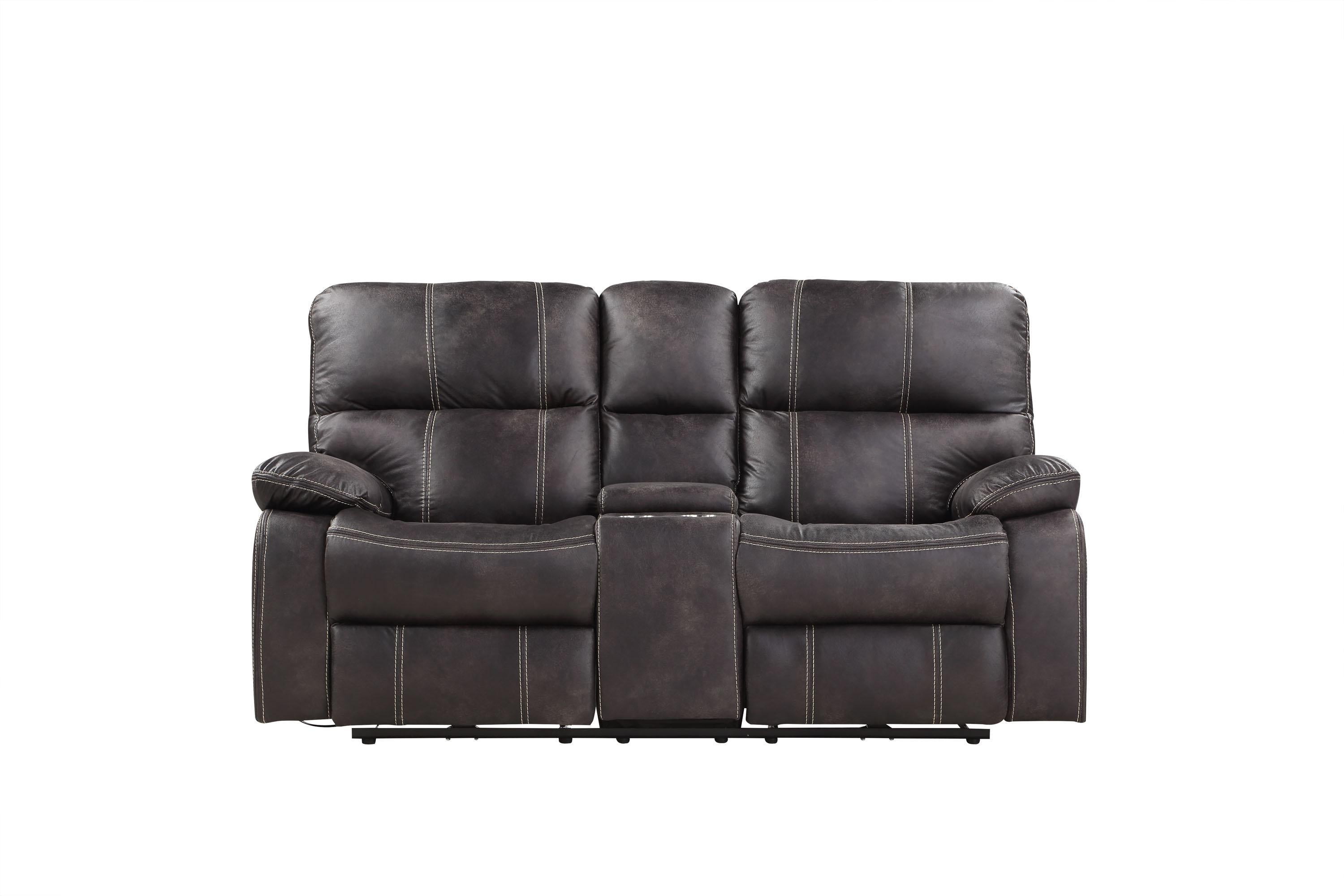 Emerald Home Jessie James Power Console Loveseat in Grey image