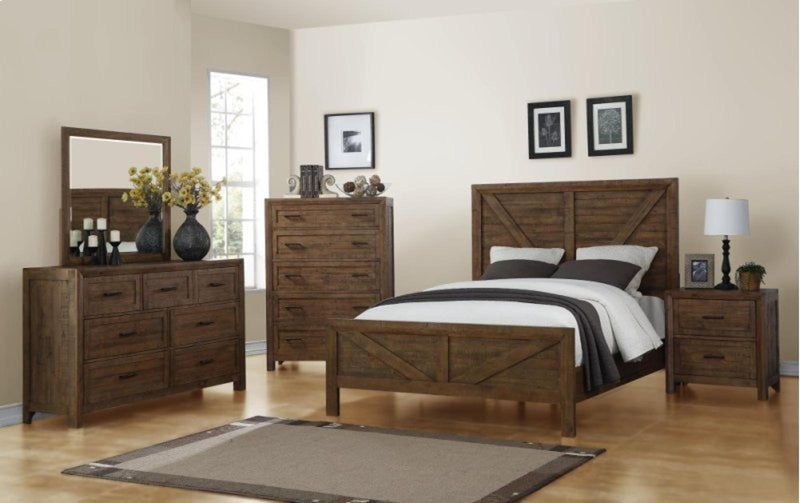 Emerald Home Pine Valley King Panel Bed in Brown B744-10HB