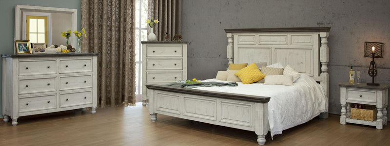 Stone King Panel Bed in Two Tone
