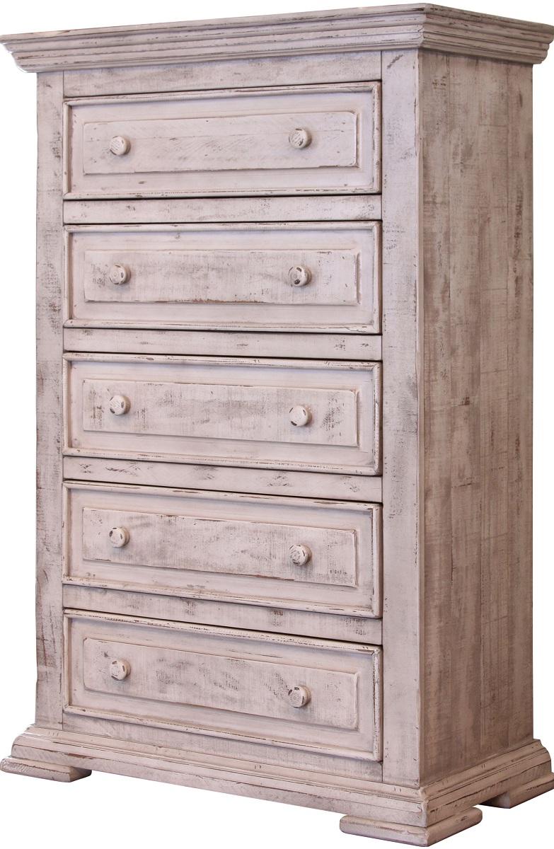 Terra 5 Drawer Chest in Distressed Vintage White image