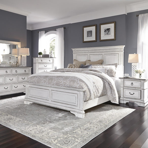 Abbey Park King California Panel Bed, Dresser & Mirror, Chest, Night Stand image