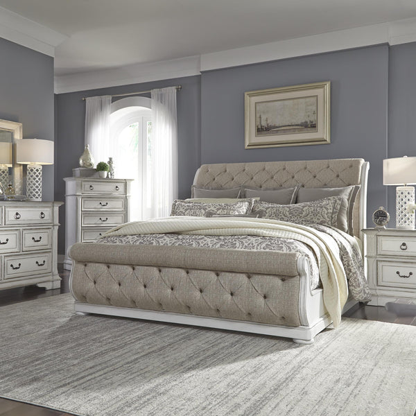 Abbey Park King California Sleigh Bed, Dresser & Mirror, Chest, Night Stand image