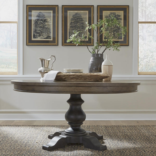 Americana Farmhouse Single Pedestal Table Base- Black image