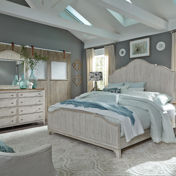 Farmhouse Reimagined King California Panel Bed, Dresser & Mirror image