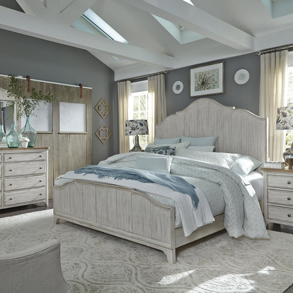 Farmhouse Reimagined King California Panel Bed, Dresser & Mirror, Night Stand image