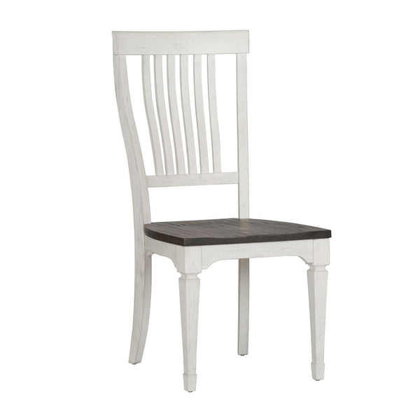 Liberty Furniture Allyson Park Slat Back Side Chair in White with Charcoal (Set of 2) image