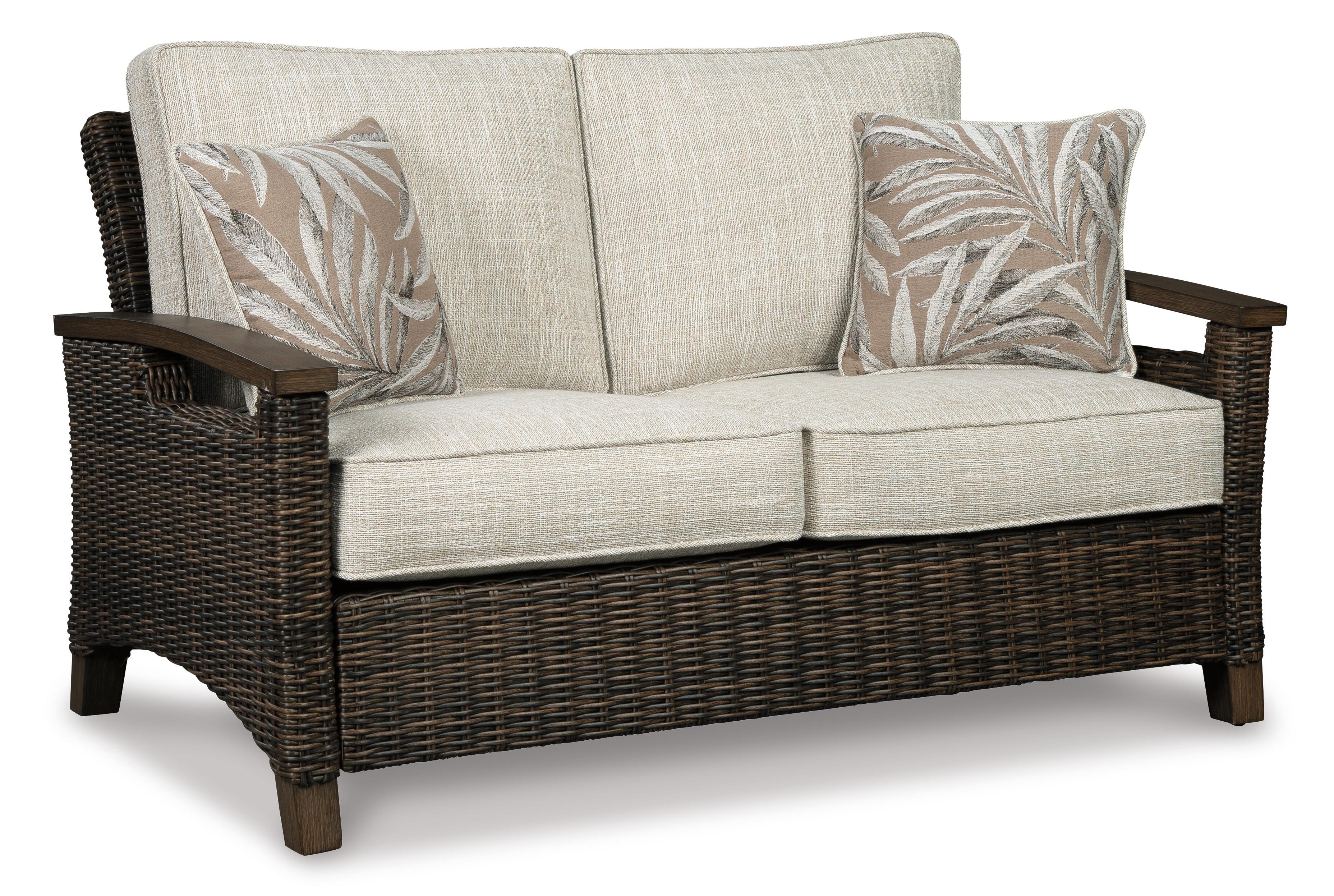 Paradise Trail Outdoor Loveseat, Lounge Chairs and Fire Pit Table