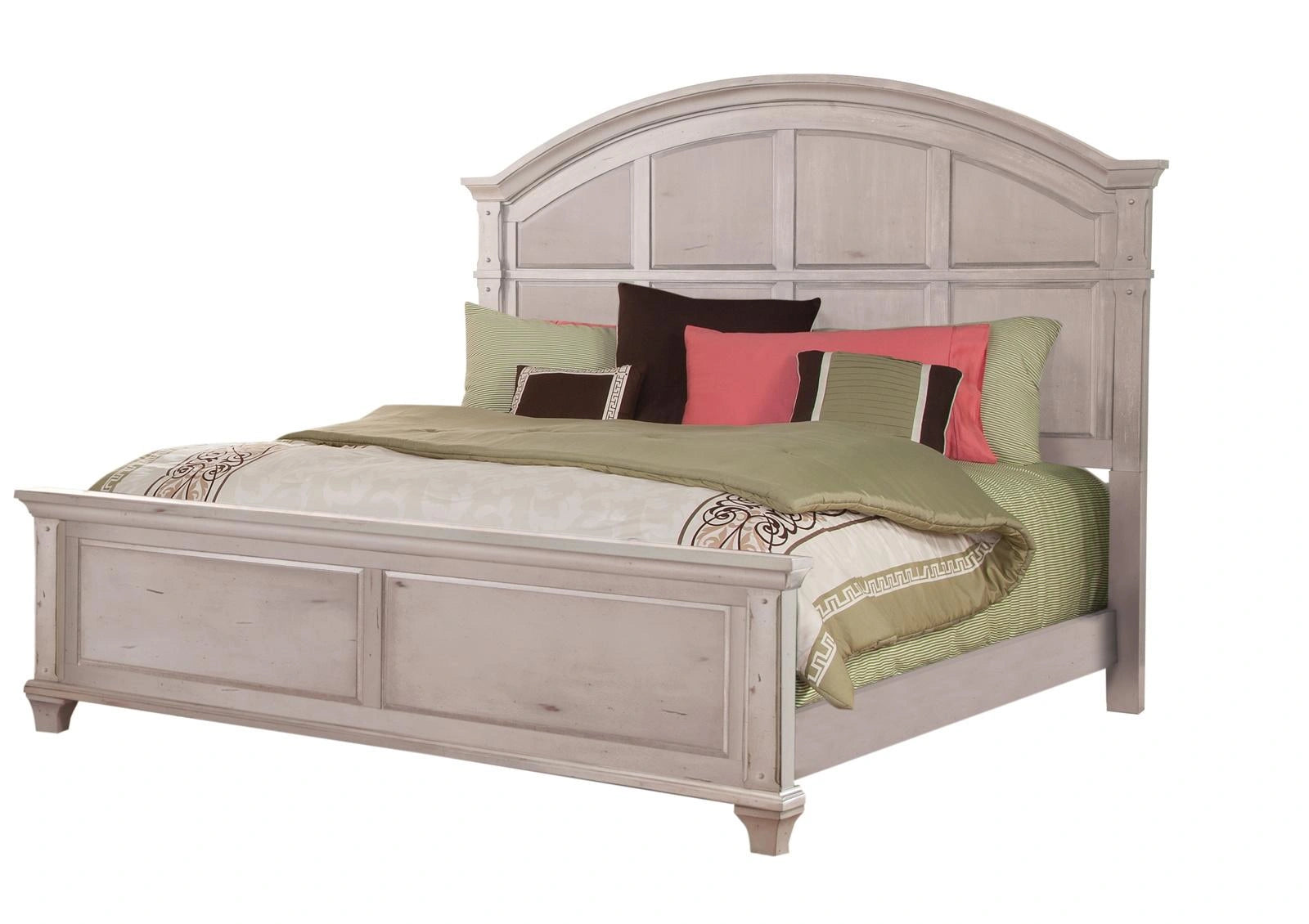 American Woodcrafters Sedona King Panel Bed in Cobblestone White